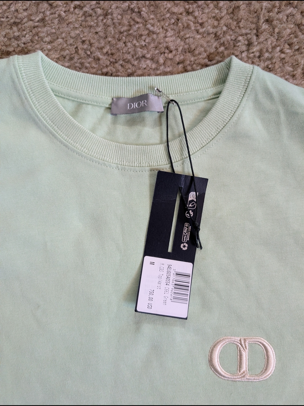 Authentic Dior Men’s Crewneck T-Shirt in Mint Green Size Medium - Picture 7 of 9